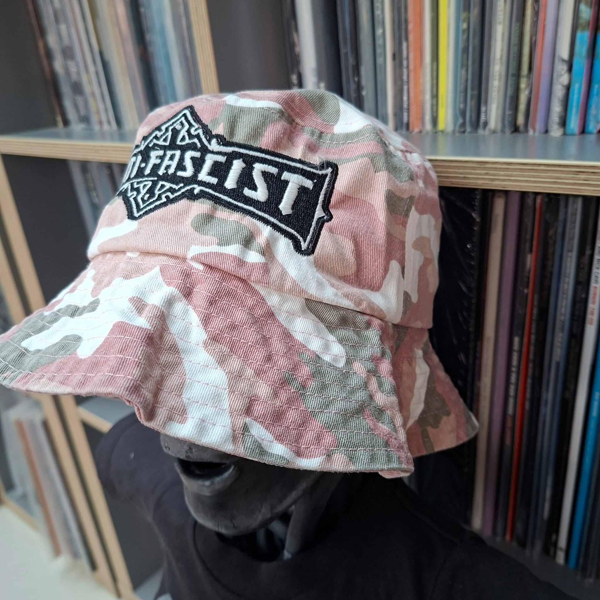 anti-fascist-bolt-thrower-bob-bucket-hat-camo-rose-phospho image 2