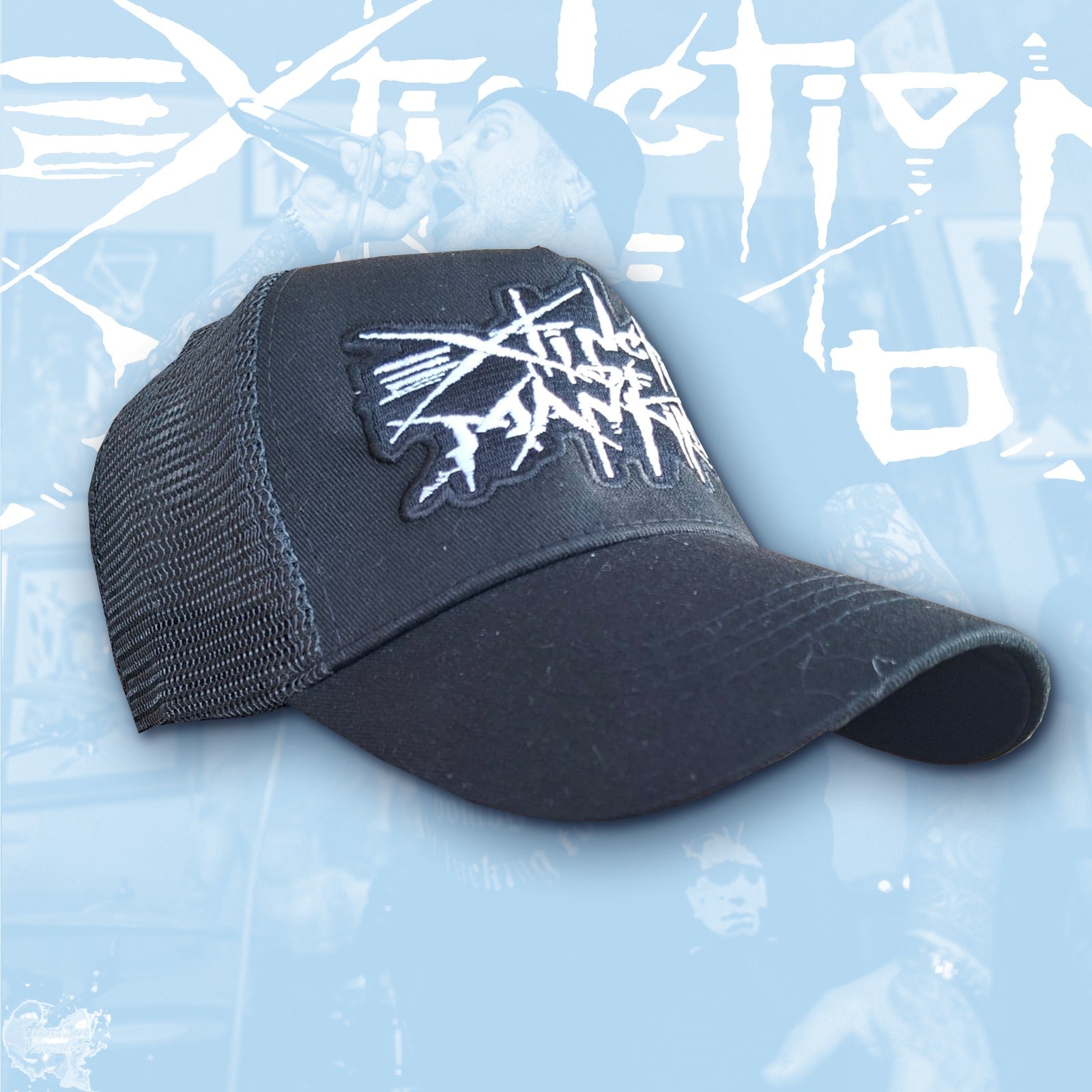 extinction-of-mankind-logo-casquette-trucker-phosphorescente image 1