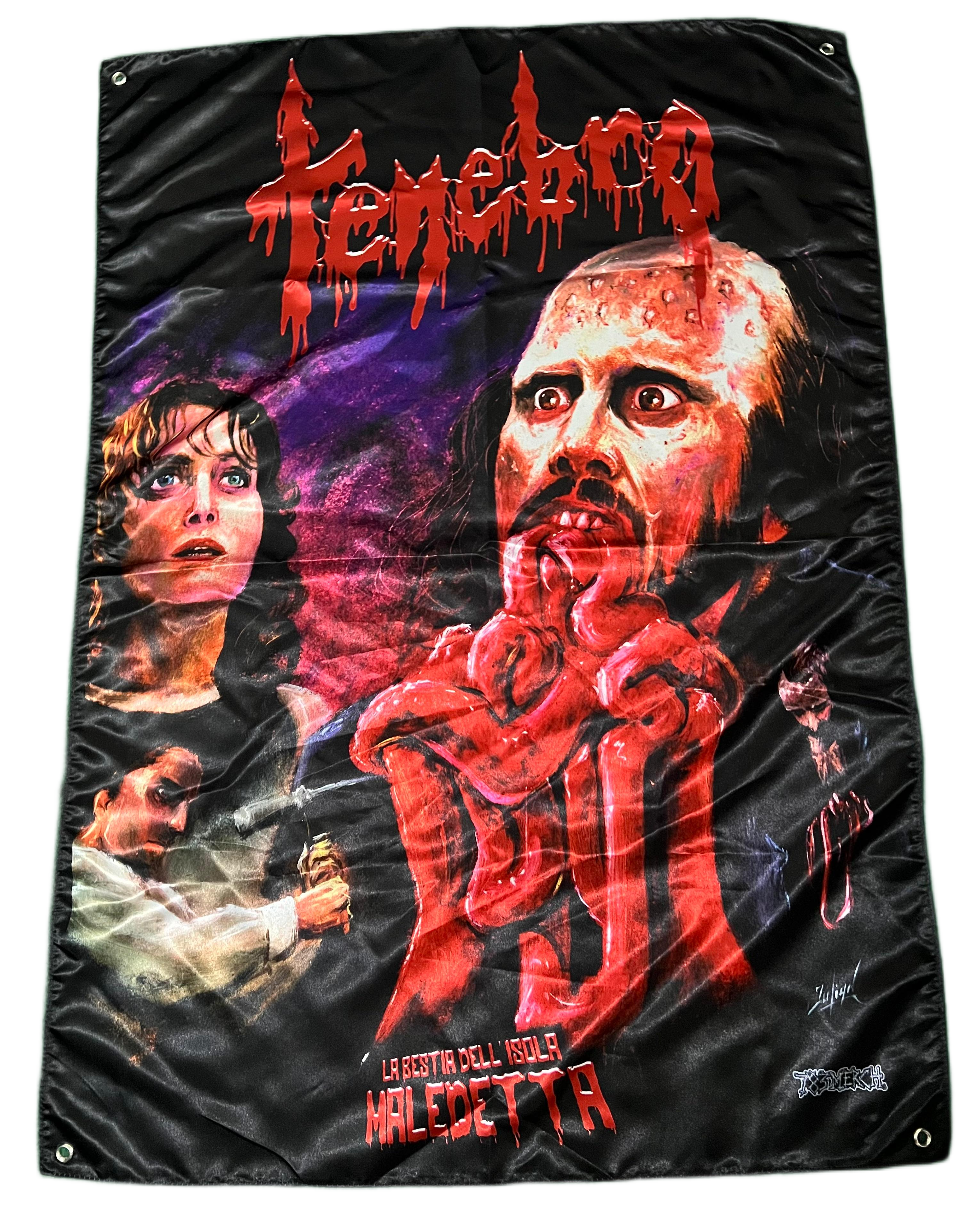 tenebro-la-bestia-dell-isola-maledetta-drapeau-mural-100x70-cm image 2