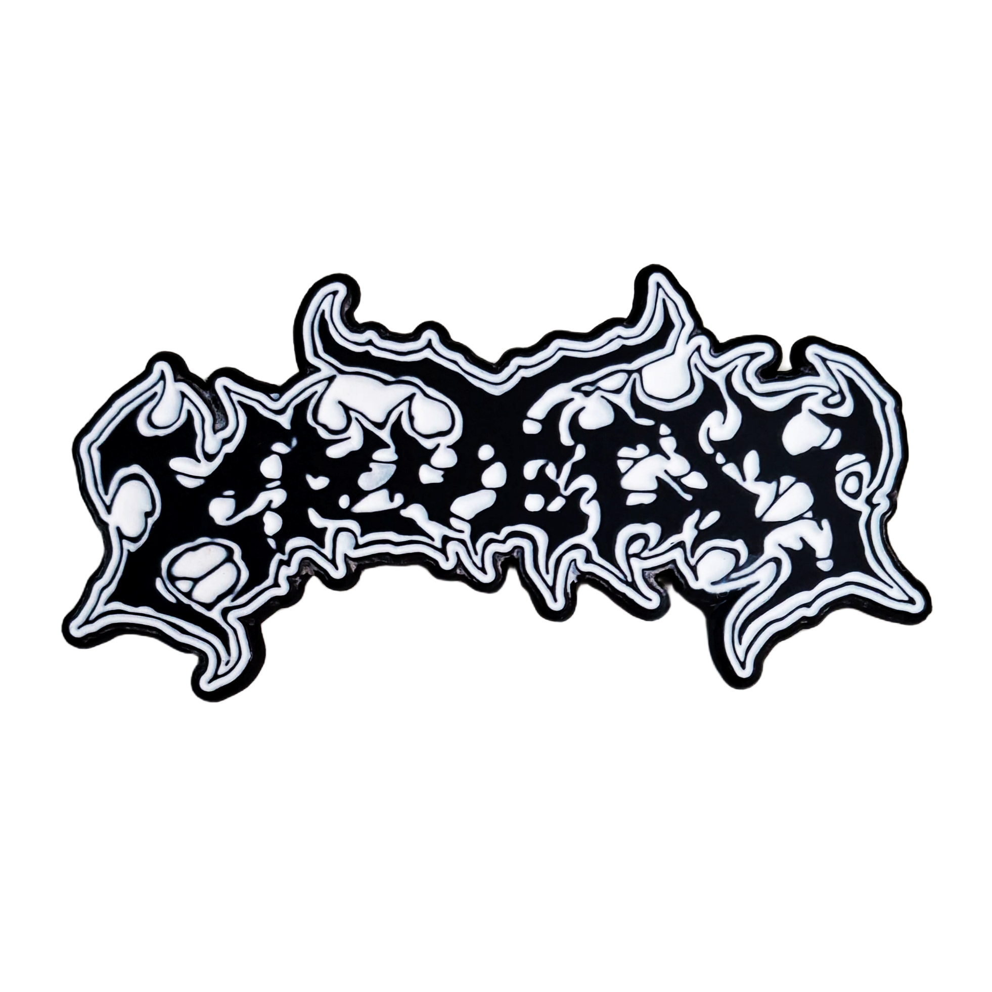 kruelty-pin-s-mail-logo-58-mm-noir-glow-rouge image 6