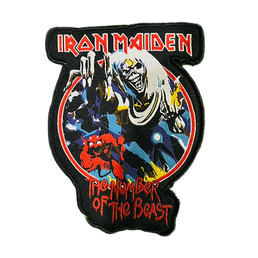 iron-maiden-number-of-the-beast-patch-bordure-rouge image 2