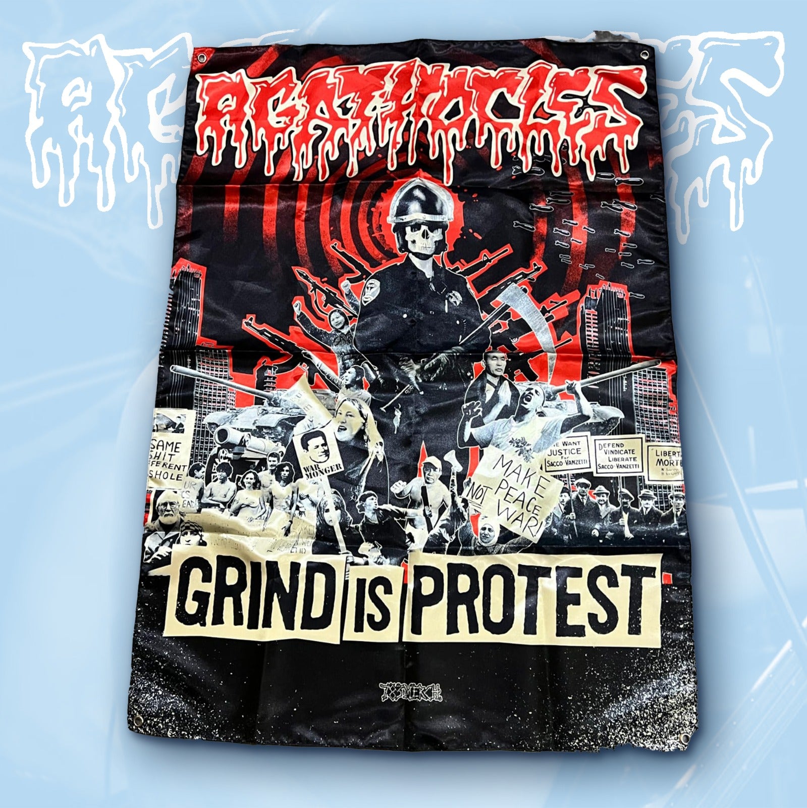 agathocles-grind-is-protest-drapeau-mural-100x70-illets image 1