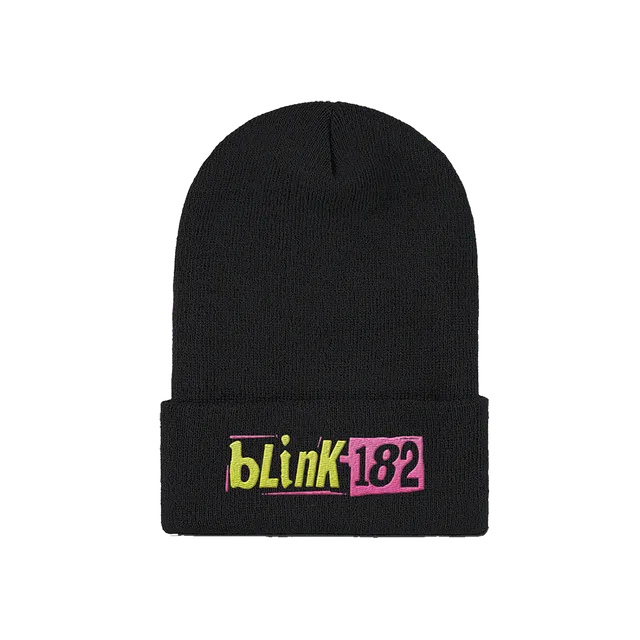 blink-182-black-logo-bonnet-noir-brod image 1