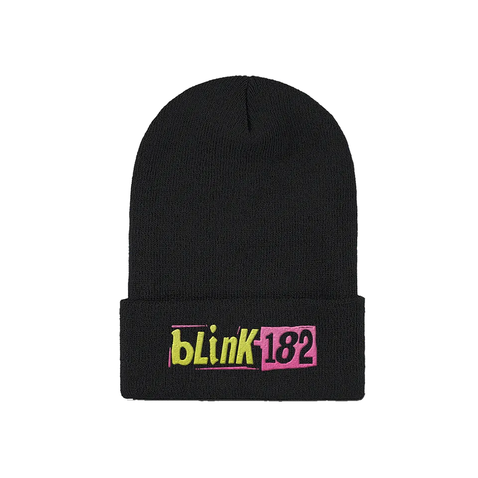 blink-182-black-logo-bonnet-noir-brod image 1