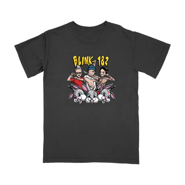 blink-182-anime-band-vs-bunny-t-shirt-noir-manga image 1