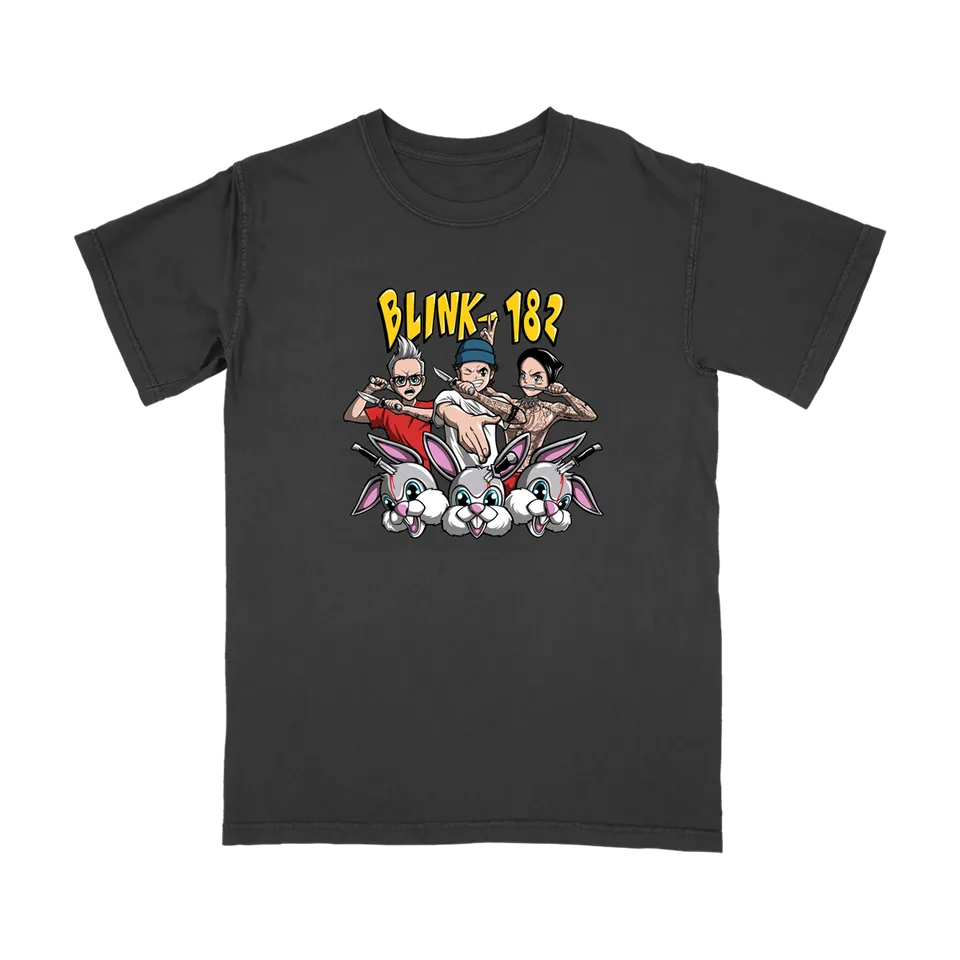 blink-182-anime-band-vs-bunny-t-shirt-noir-manga image 1