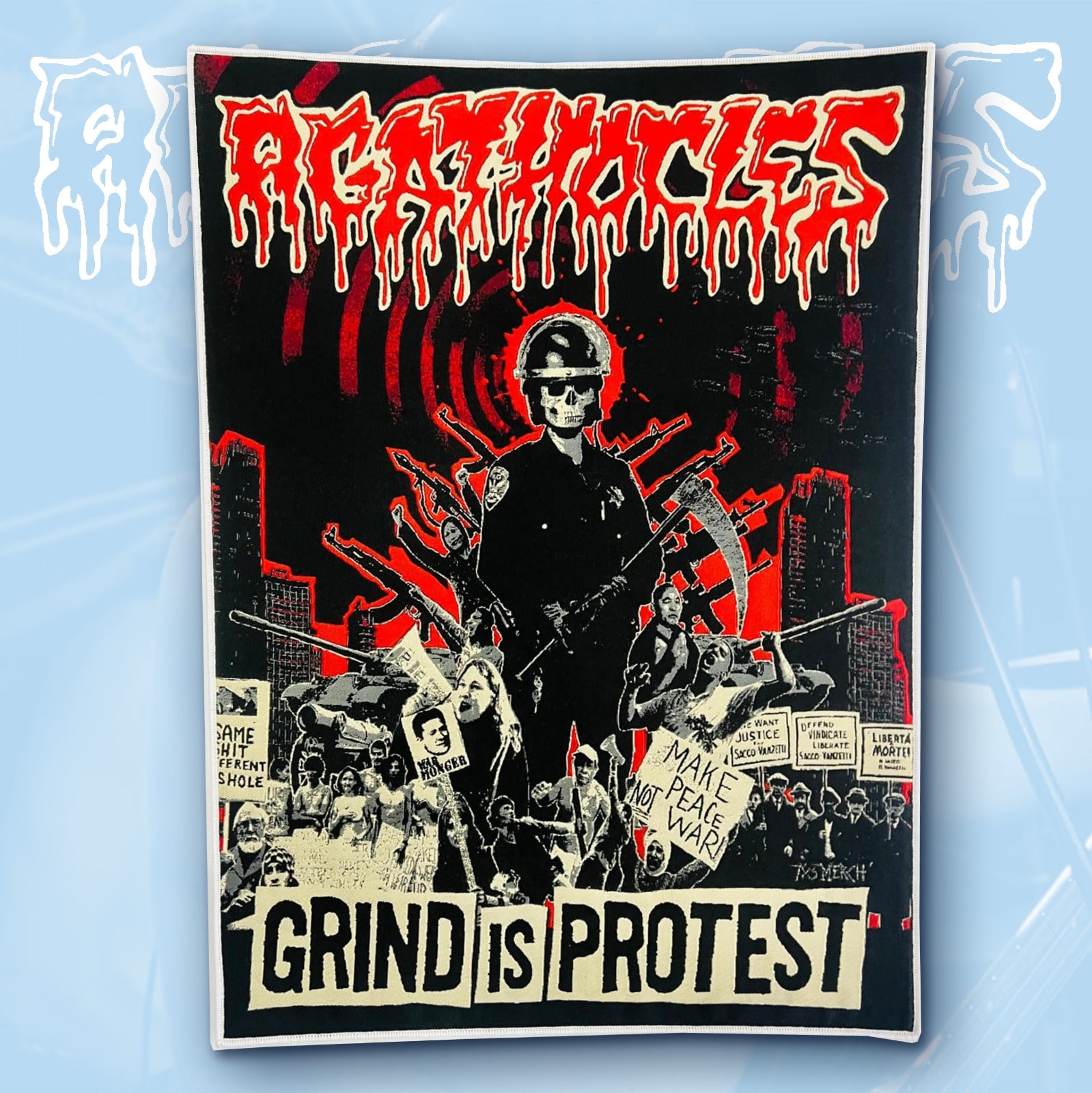 agathocles-grind-is-protest-backpatch-tiss-bordure-noire image 6