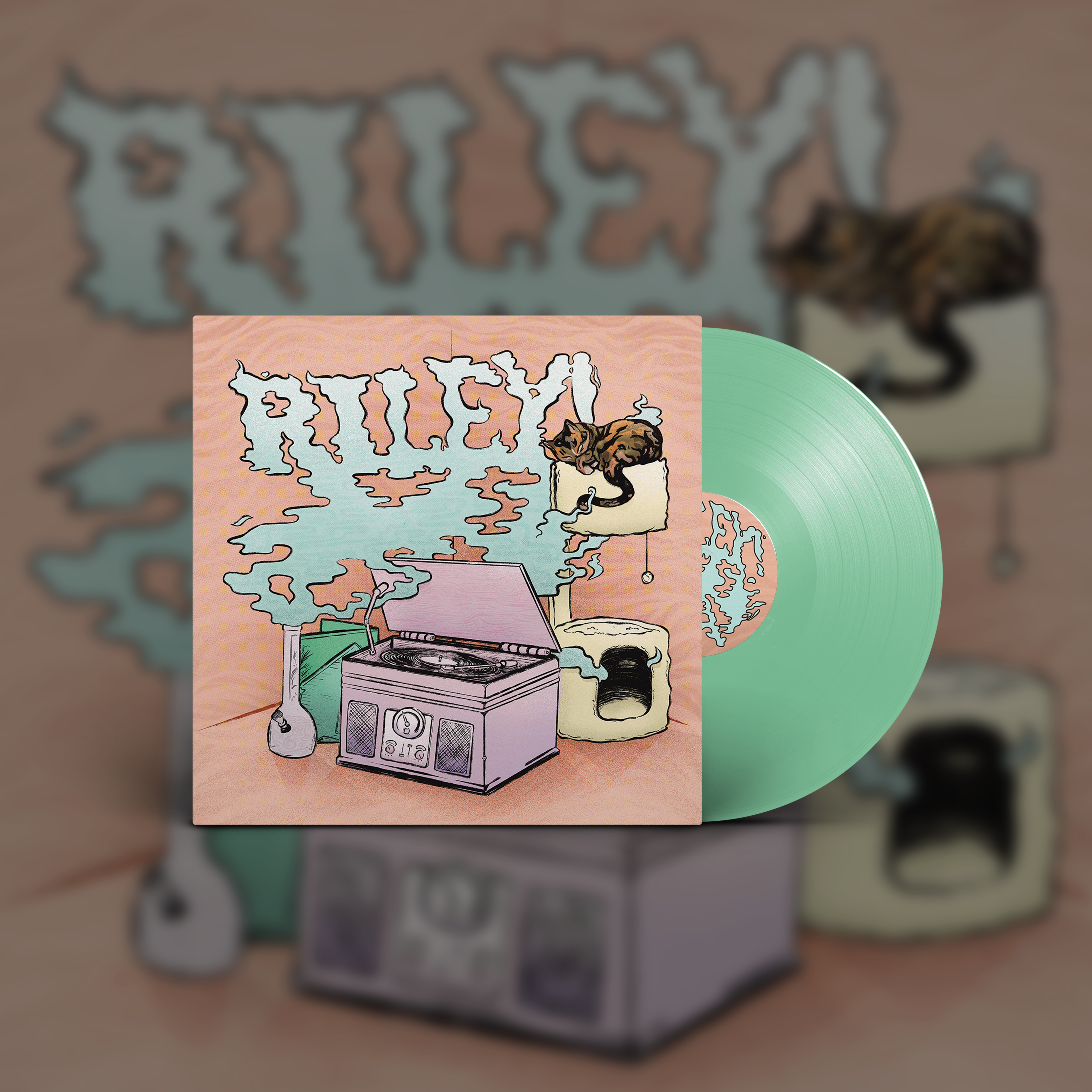 riley-riley-vinyle-12-vert-menthe-emo-punk image 2