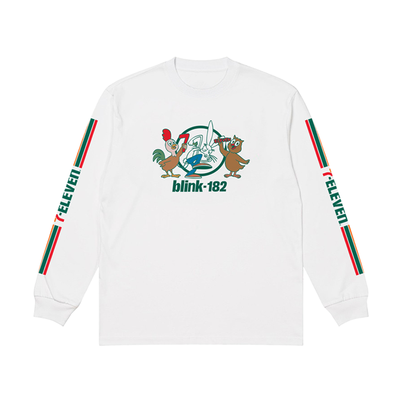blink-182-bunny-friends-7-11-t-shirt-manche-longue-blanc image 1