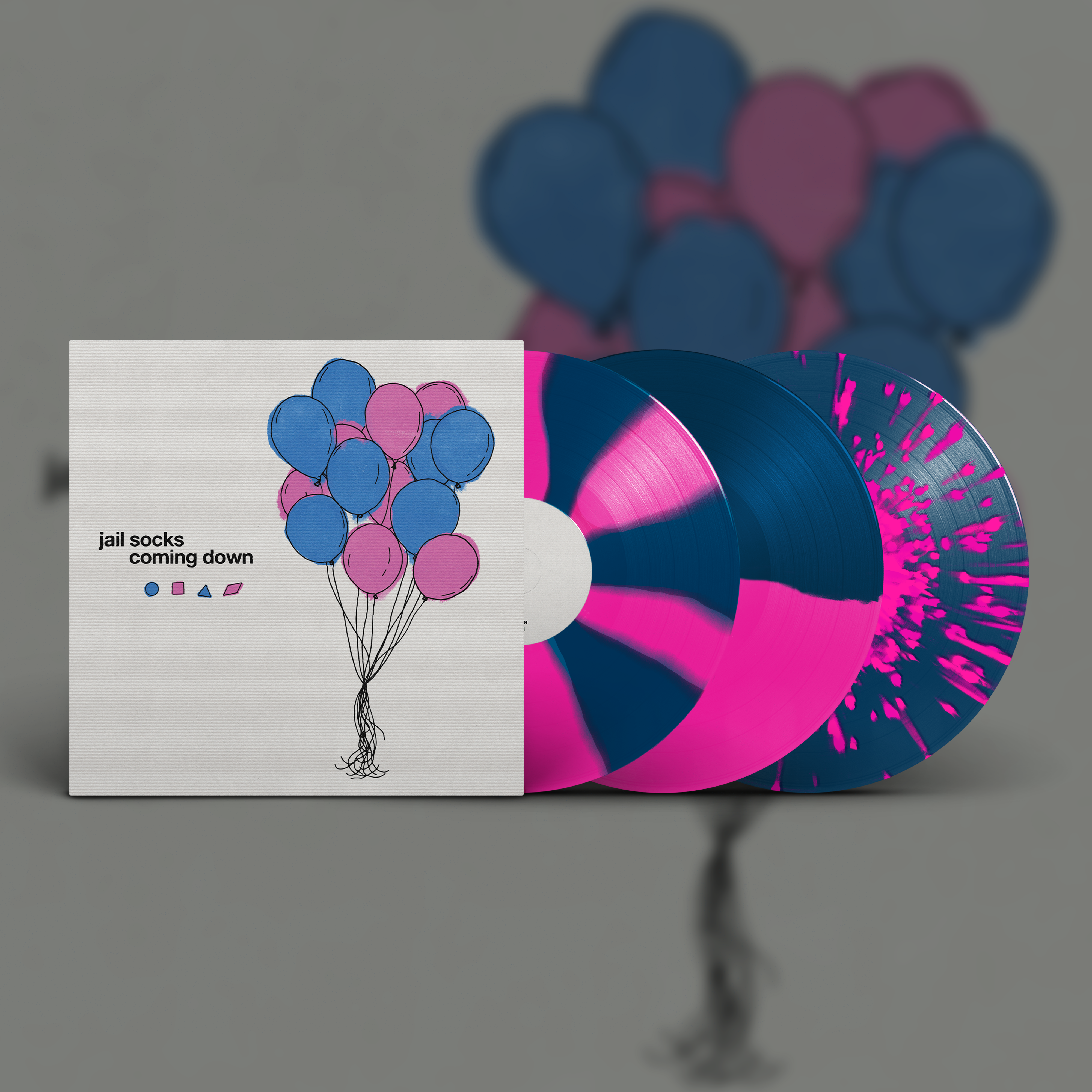jail-socks-coming-down-vinyle-lp-cornetto-neon-magenta-blue image 2
