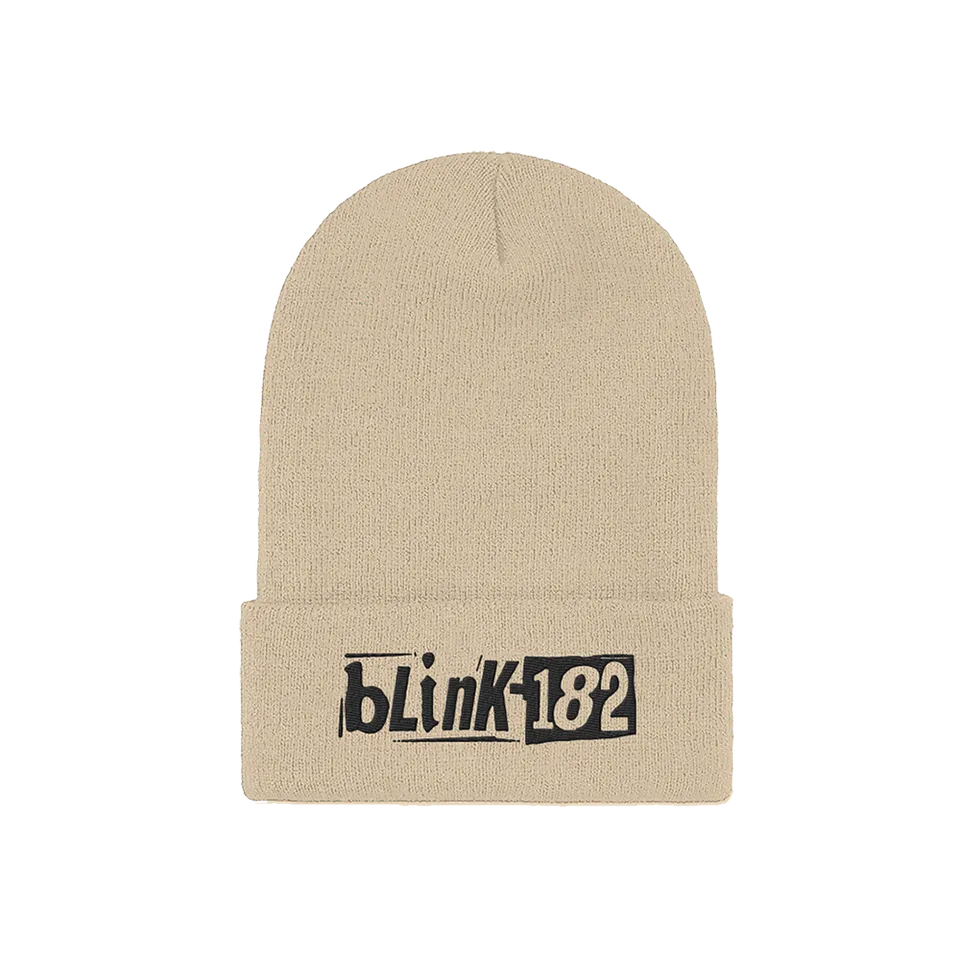 blink-182-logo-bonnet-beige-brod image 1
