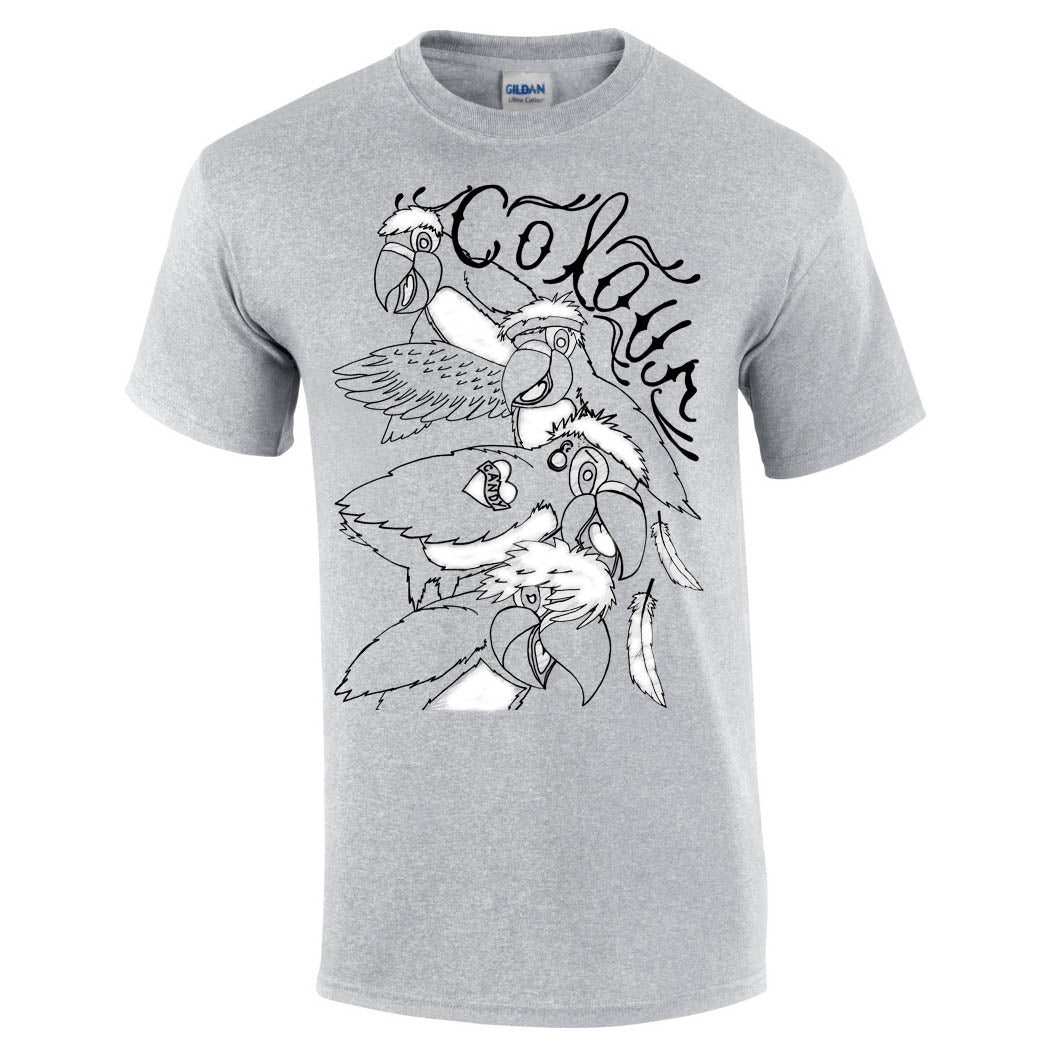 colour-t-shirt-gris-coton-gildan-taille-l-imprim image 1