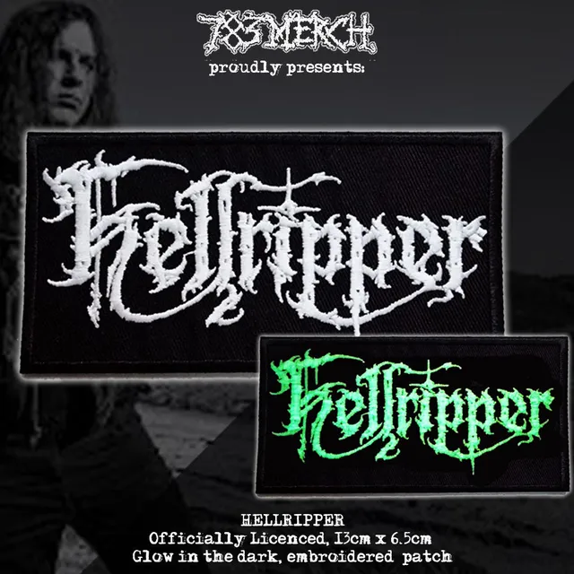 hellripper-logo-patch-brod-phosphorescent-13x6-5-cm image 1
