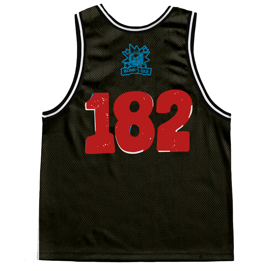 blink-182-skull-jersey-maillot-noir-imprim image 2