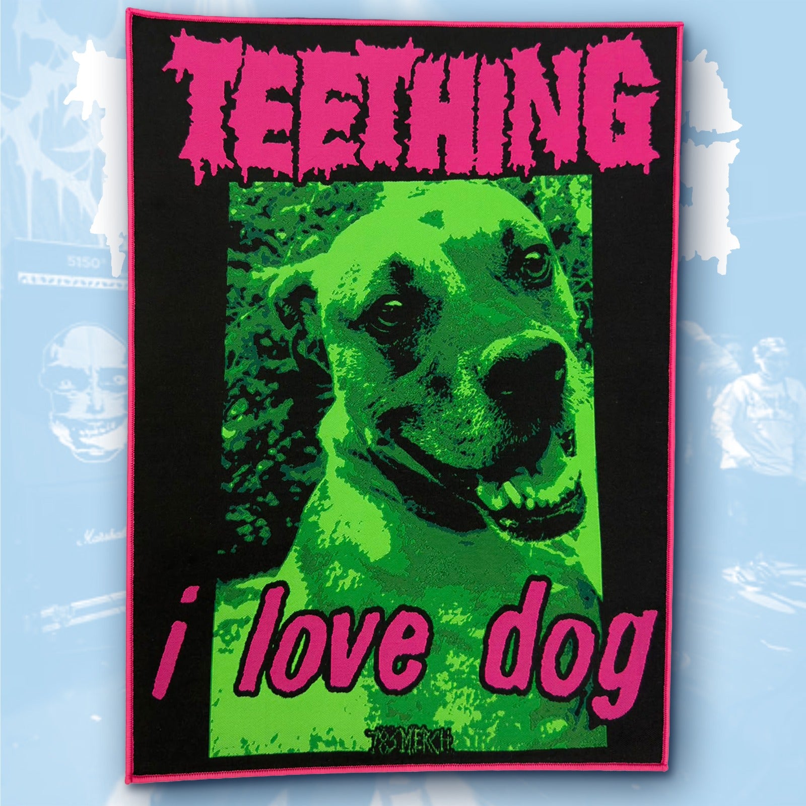 783punx-teething-i-love-dog-backpatch-tiss-bord-noir image 4