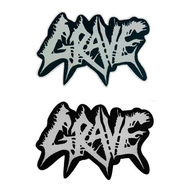 grave-logo-patch-surdimensionn-bordure-noire-12-pouces image 1