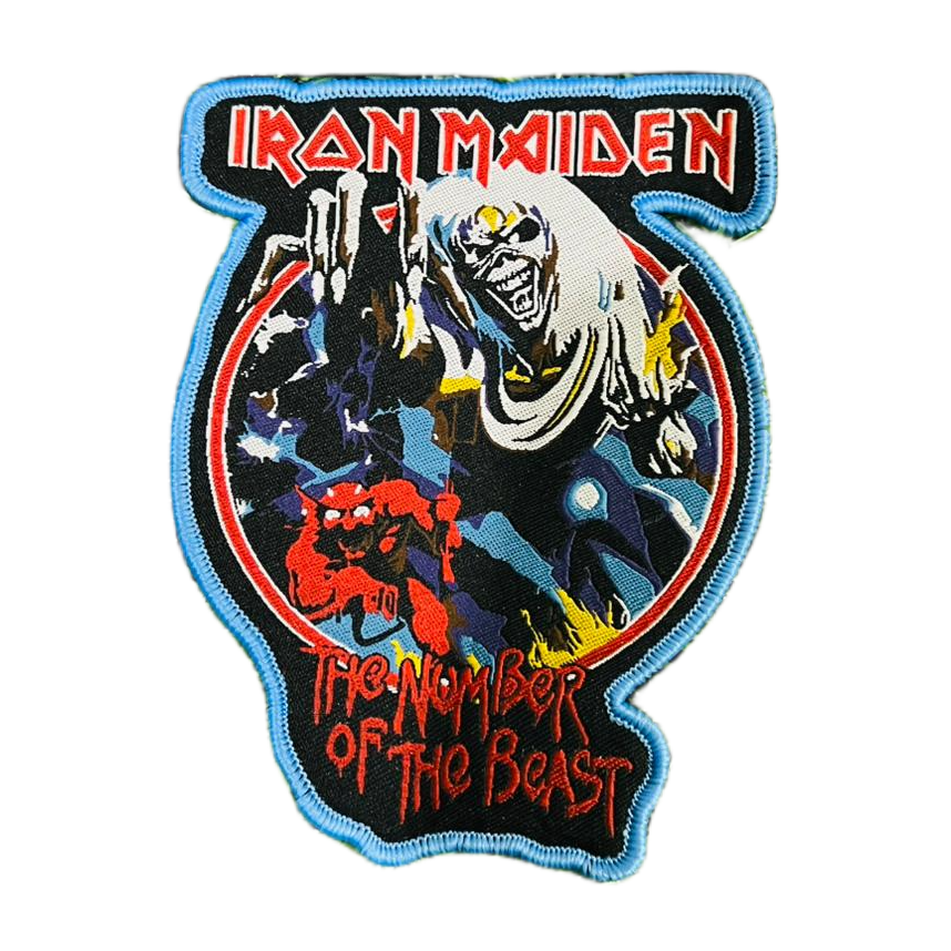 iron-maiden-number-of-the-beast-patch-bordure-rouge image 4
