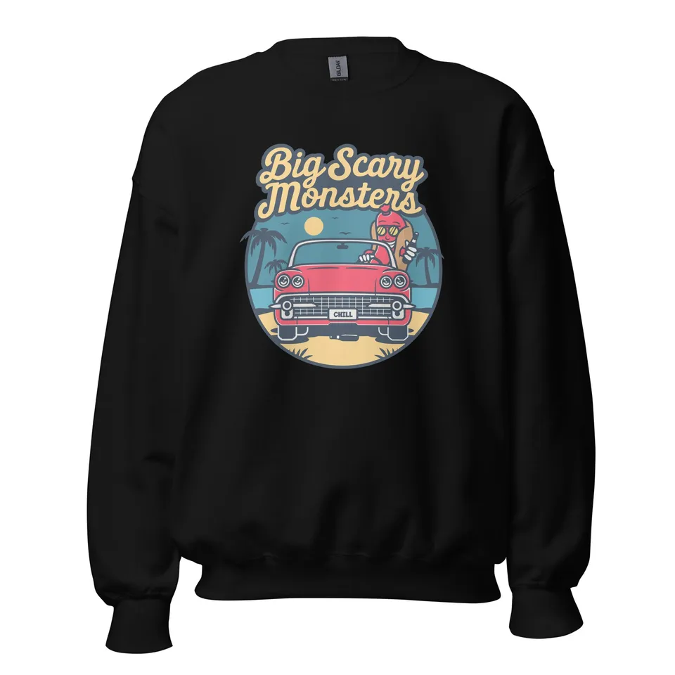 big-scary-monsters-hot-dog-sweatshirt-noir-coton image 1