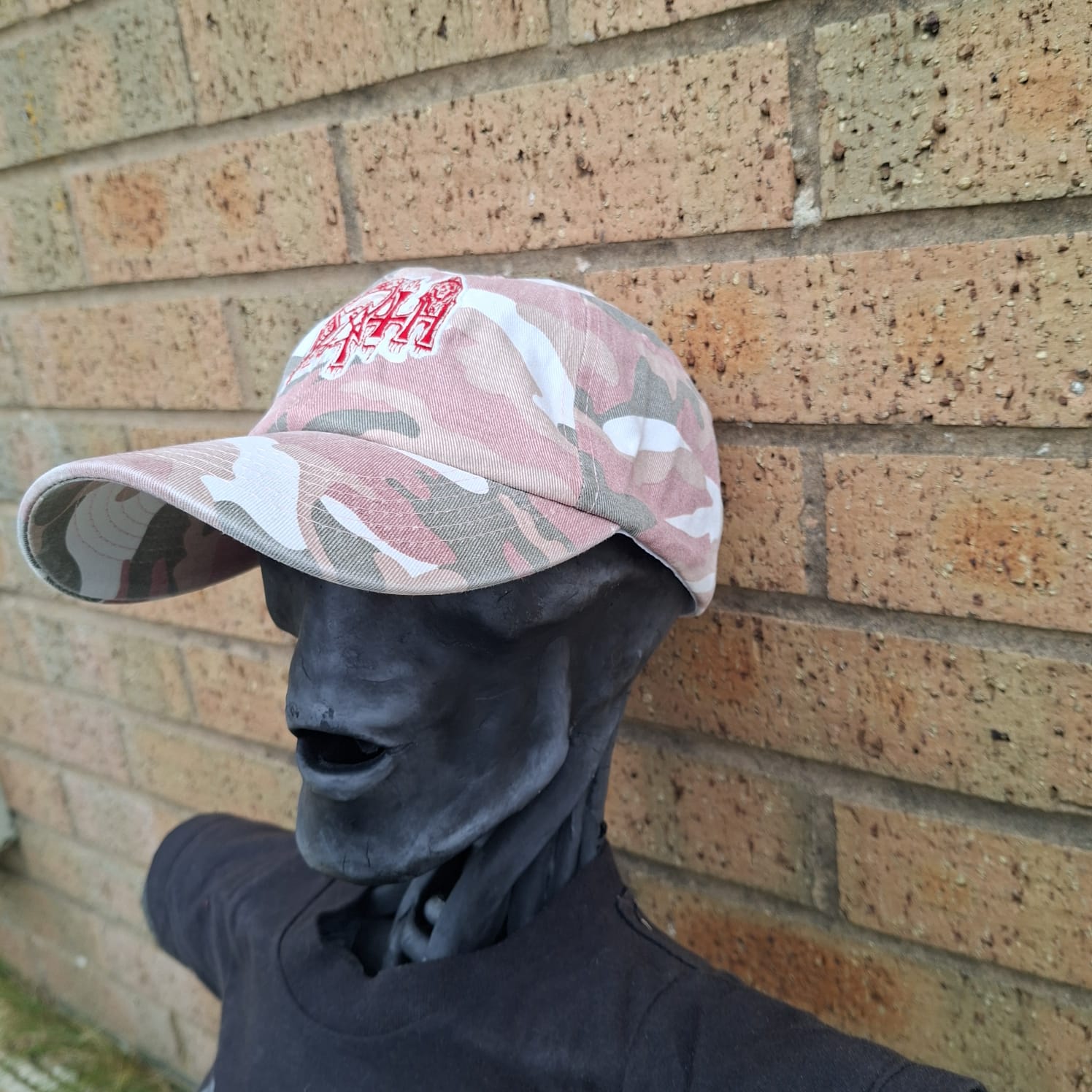 783punx-caps-death-logo-casquette-dad-cap-camo-rose-phosphorescent image 2