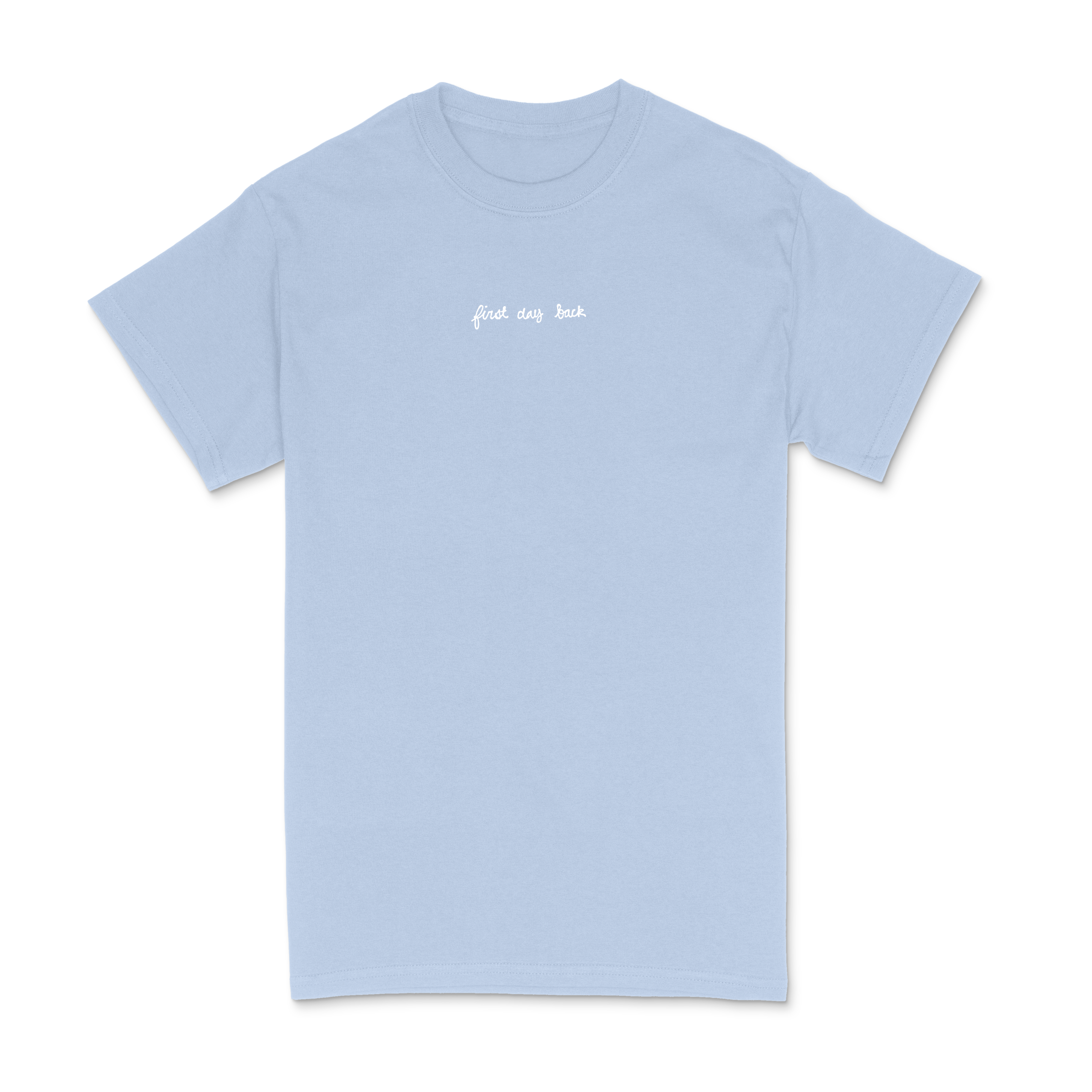 first-day-back-t-shirt-brod-bleu-clair-coton-emo image 1