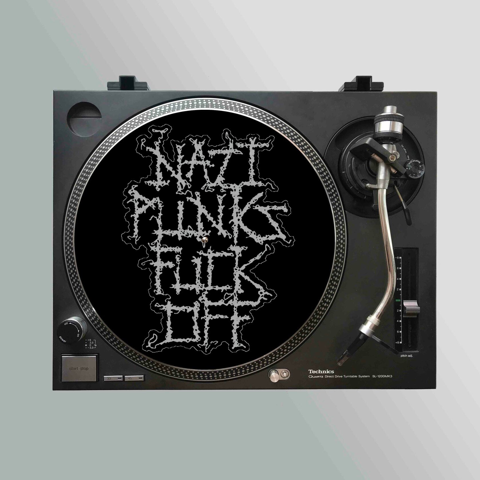 783punx-nazi-punks-fuck-off-slipmat-feutrine-noire-30-cm image 1