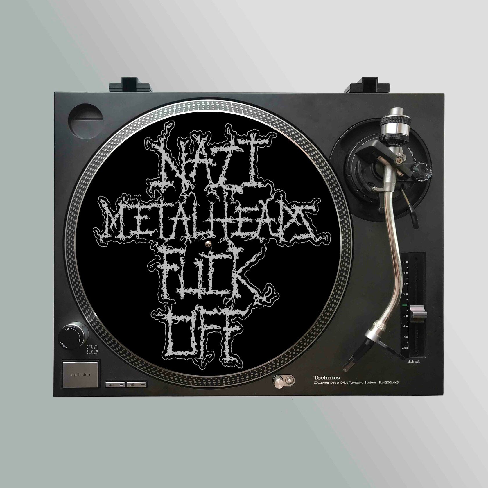 783punx-nazi-metalheads-fuck-off-slipmat-feutrine-noire image 1