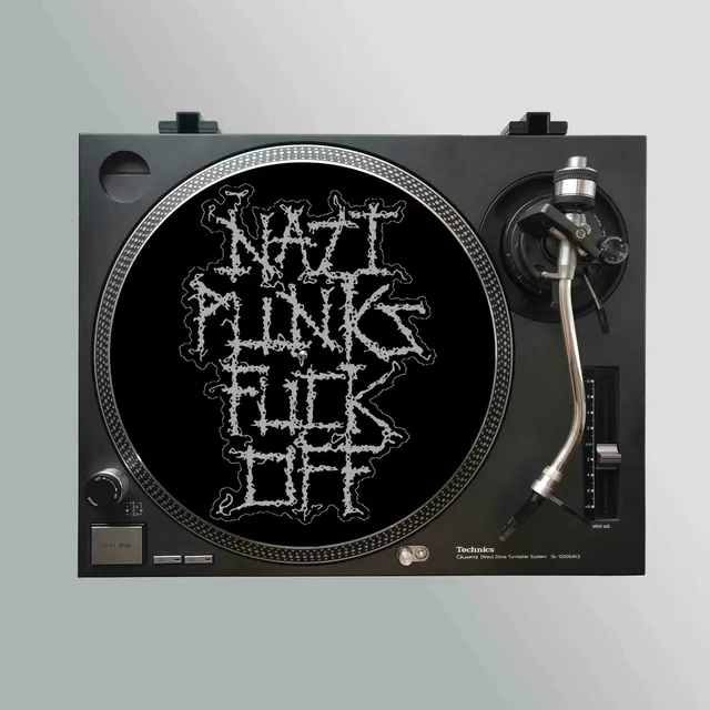 783punx-nazi-punks-fuck-off-slipmat-feutrine-noire-30-cm image 1