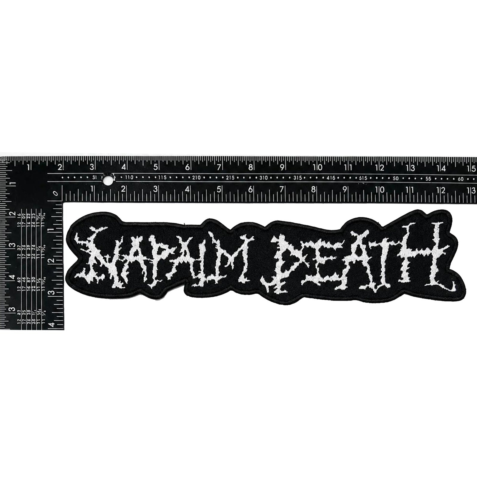 783punx-oversized-patch-napalm-death-logo-patch-dos-blanc-bordure-noire image 3