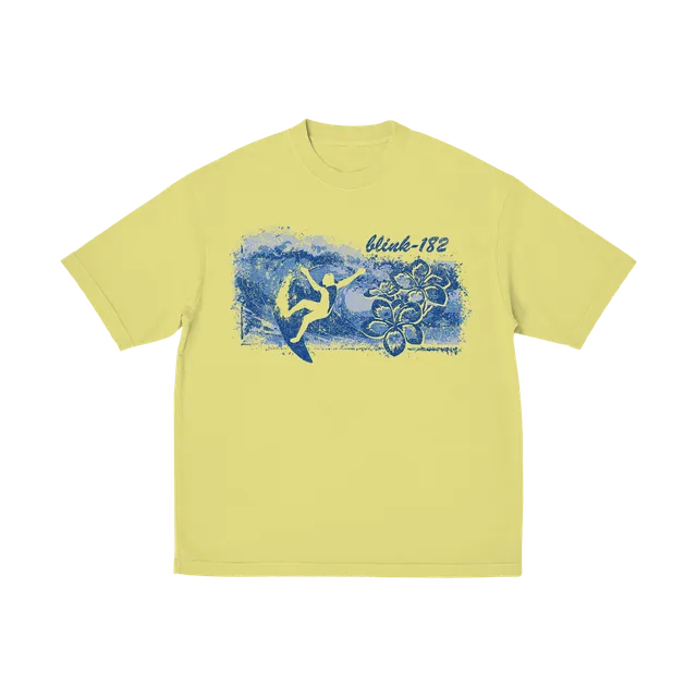 blink-182-boomer-surfing-t-shirt-jaune image 1