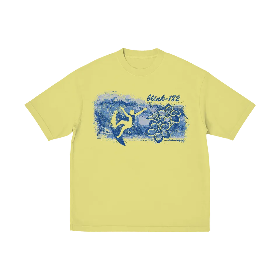 blink-182-boomer-surfing-t-shirt-jaune image 1