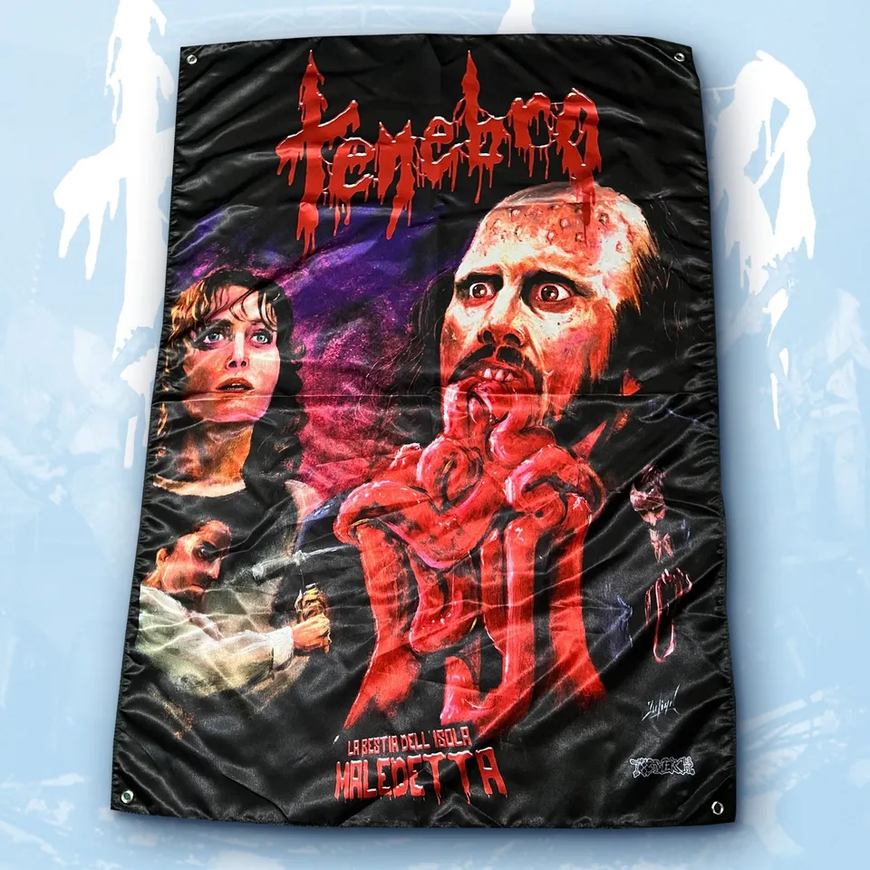 tenebro-la-bestia-dell-isola-maledetta-drapeau-mural-100x70-cm image 1