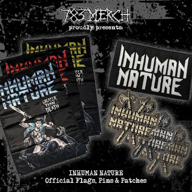 inhuman-nature-bundle-pin-patch-drapeau-logo-rouge image 1