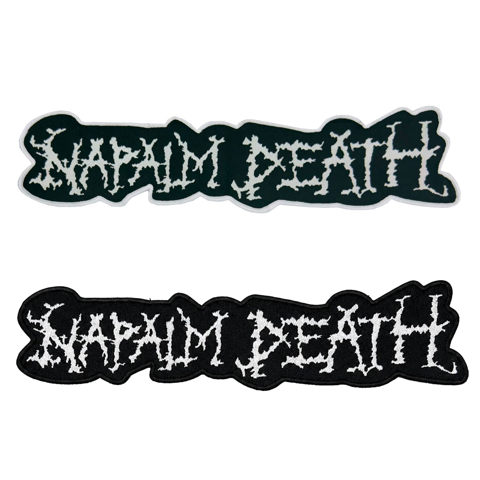 783punx-oversized-patch-napalm-death-logo-patch-dos-blanc-bordure-noire image 1