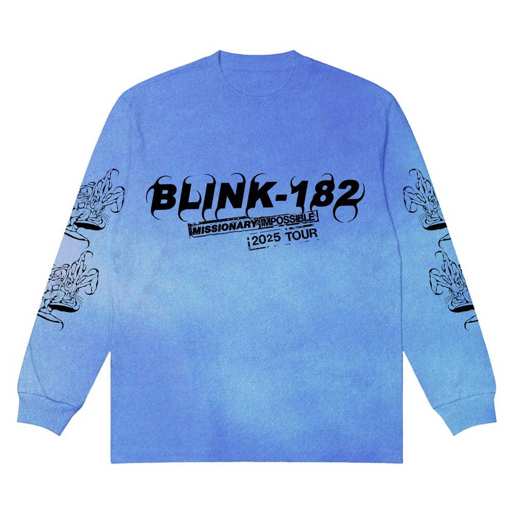 blink-182-missionary-impossible-2025-t-shirt-manche-longue-bleu image 1