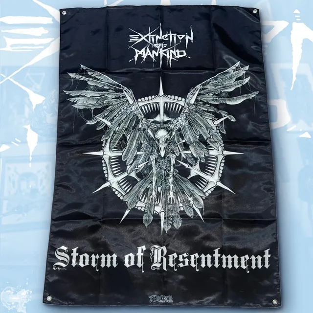 extinction-of-mankind-storm-of-resentment-drapeau-tissu-100x70-cm image 1