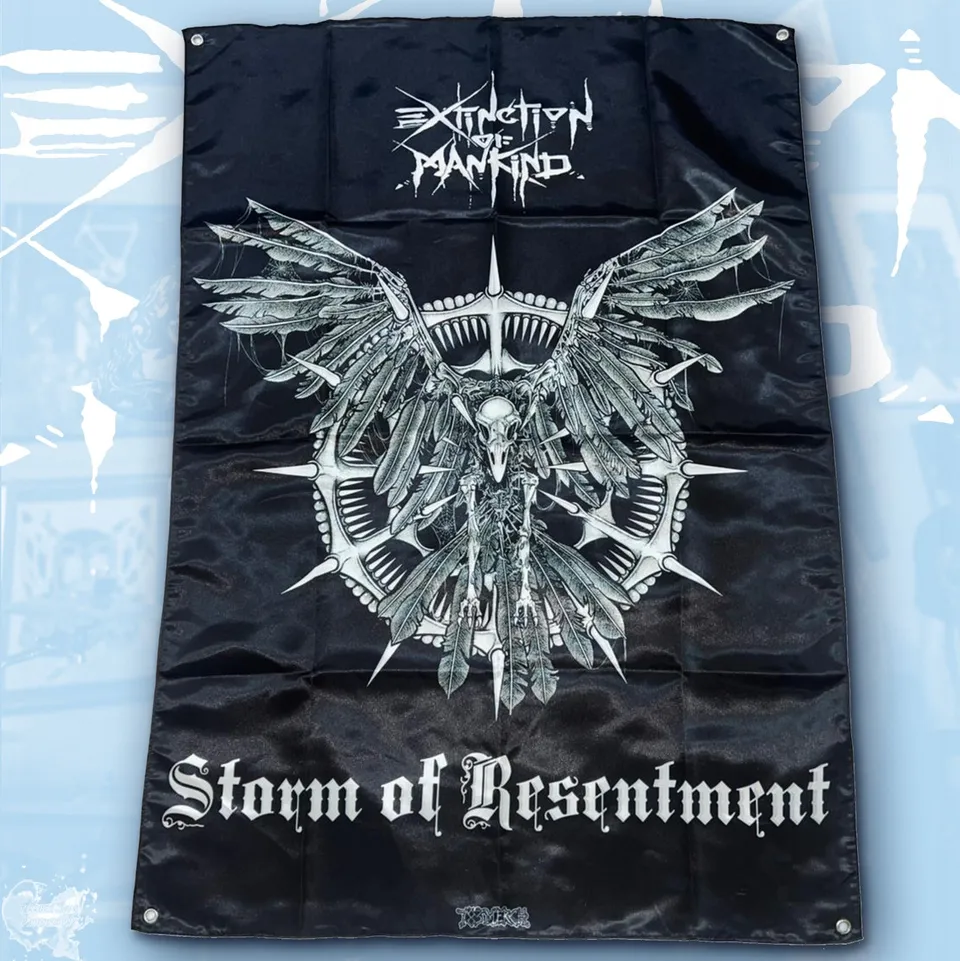 extinction-of-mankind-storm-of-resentment-drapeau-tissu-100x70-cm image 1