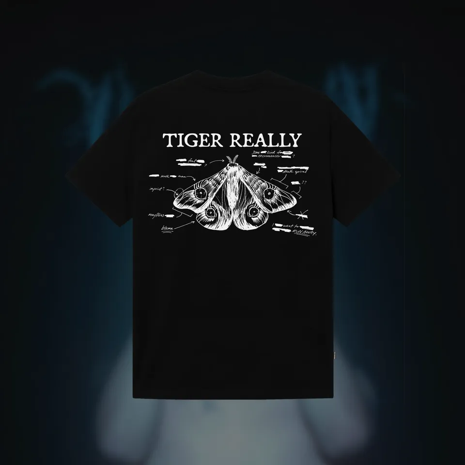 tiger-really-moth-t-shirt-coton-noir-taille-m image 1