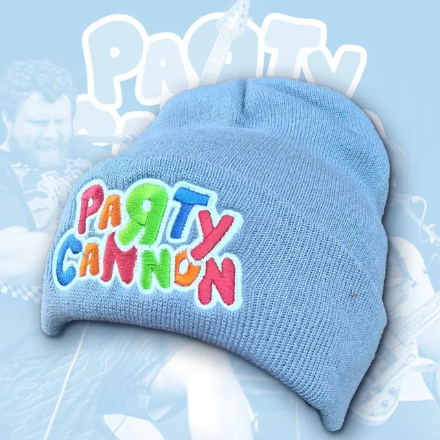 party-cannon-logo-bonnet-beanie-gris-clair-phosphorescent image 1