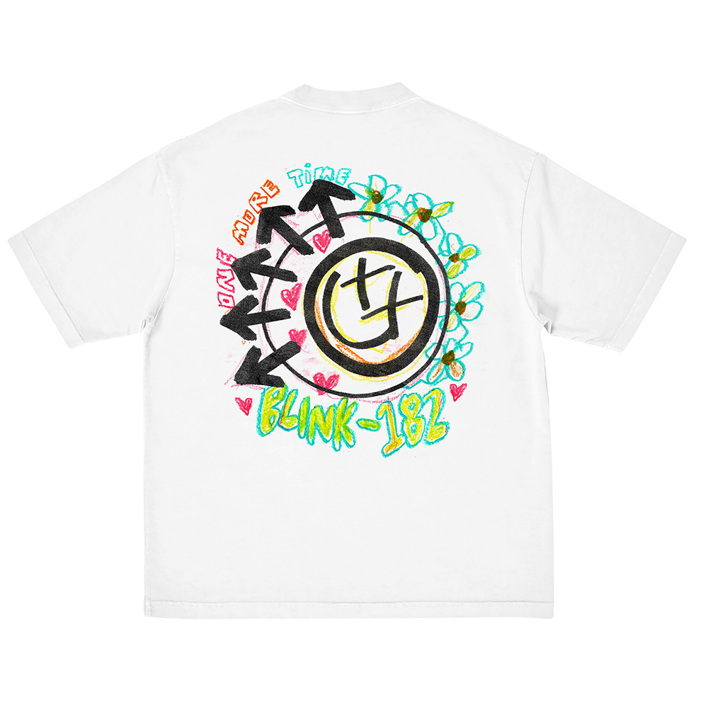 blink-182-one-more-time-smiley-sketch-t-shirt-blanc image 2