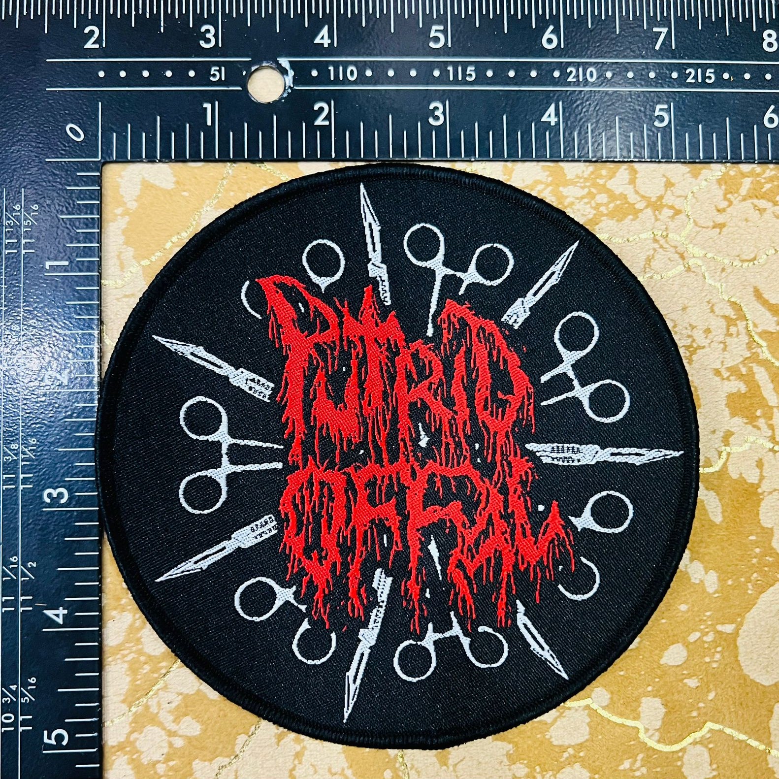 putrid-offal-logo-patch-tiss-bordure-noire-death-metal image 4