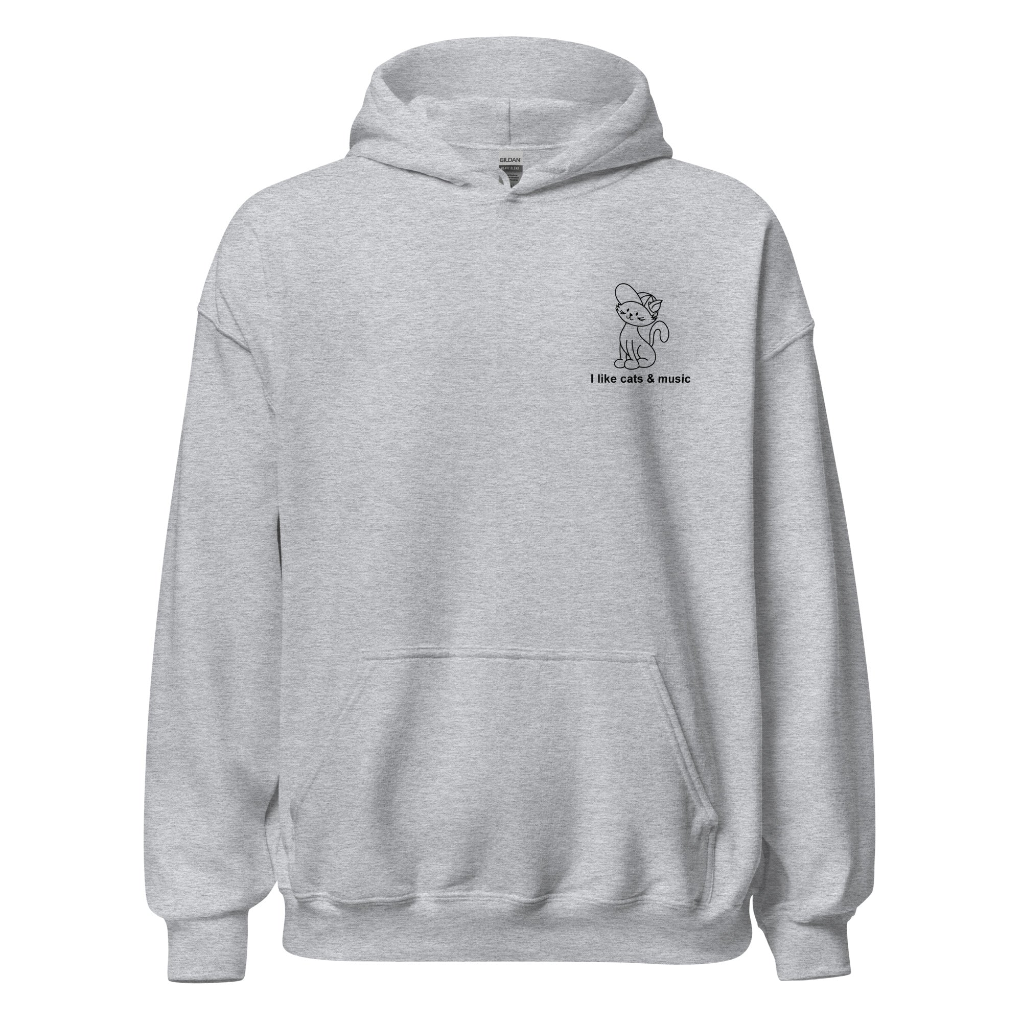 i-like-cats-music-hoodie-sweat-capuche-noir-taille-l image 5