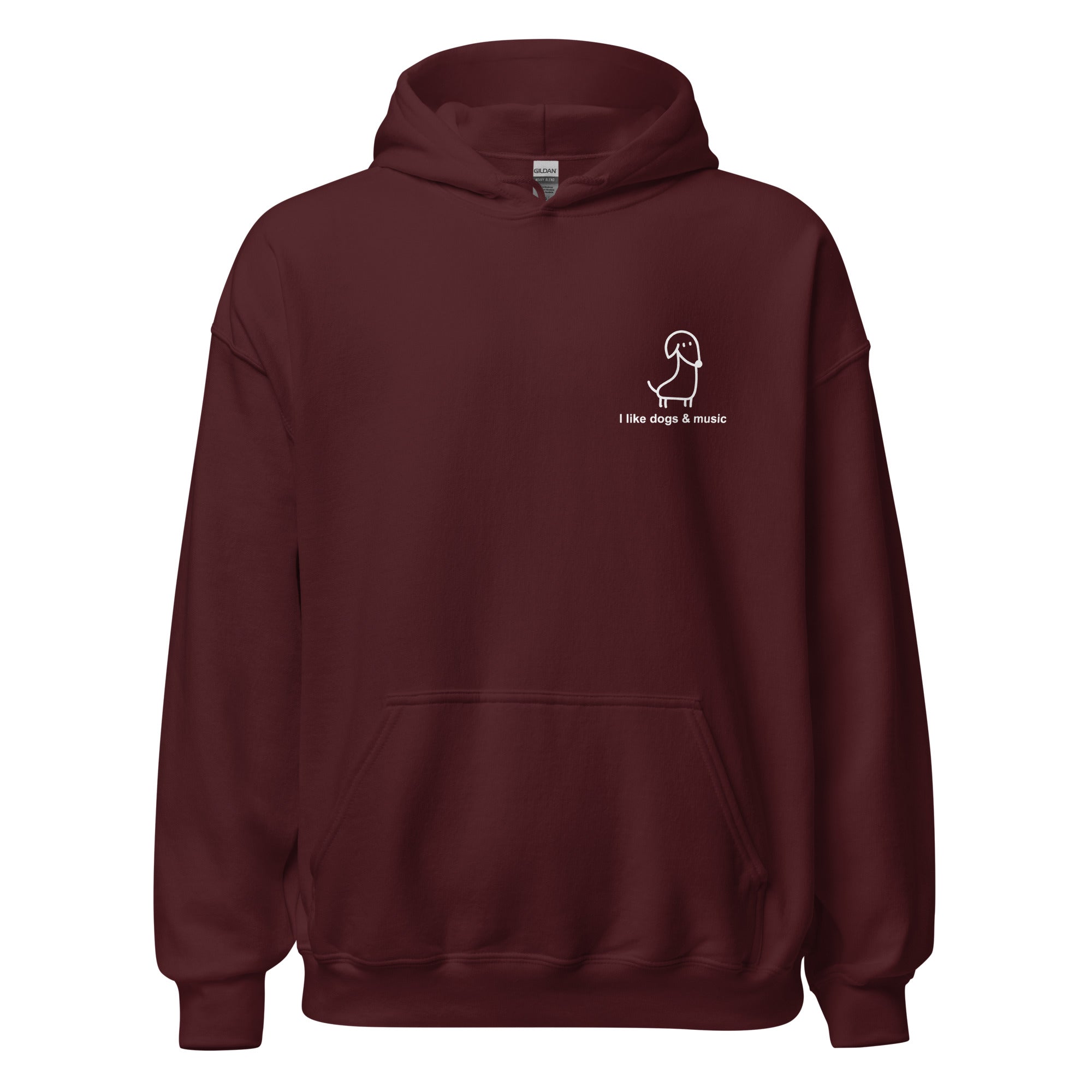i-like-dogs-music-hoodie-sweat-capuche-noir-taille-l image 5