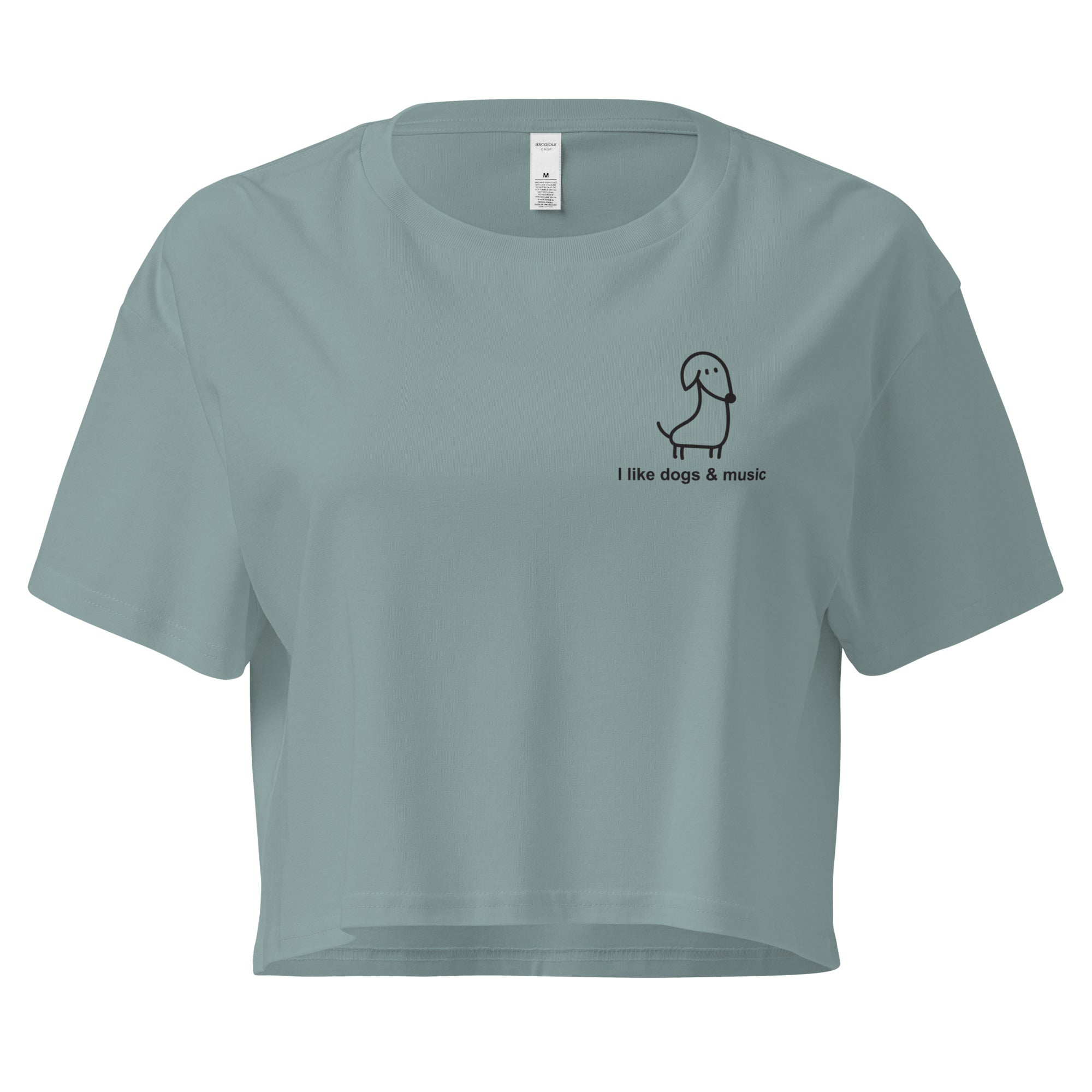 i-like-dogs-music-crop-top-noir-coton-taille-m image 3