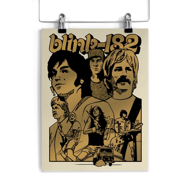 blink-182-first-date-affiche-gold-18x24-s-rigraphie image 1