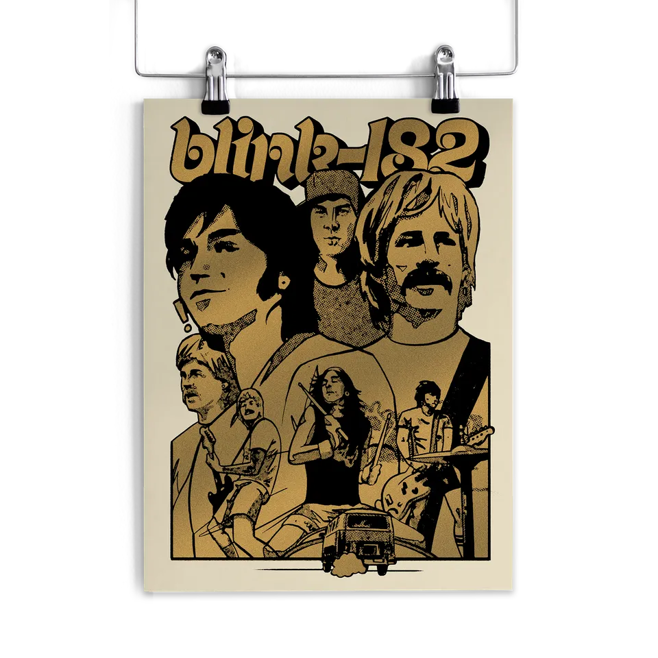 blink-182-first-date-affiche-gold-18x24-s-rigraphie image 1