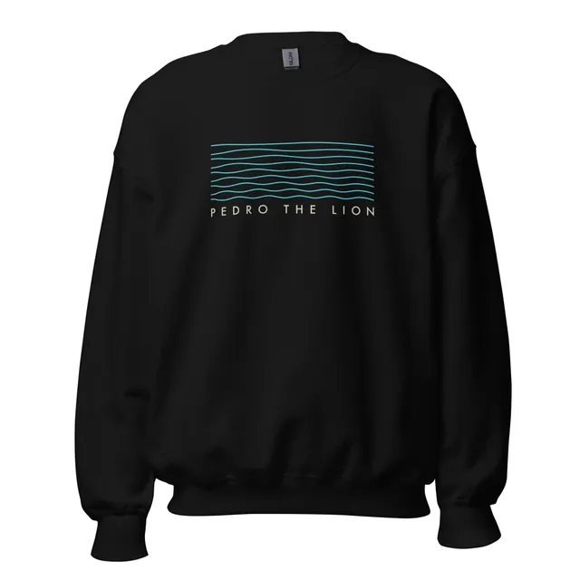 pedro-the-lion-waves-sweatshirt-noir-coton image 1