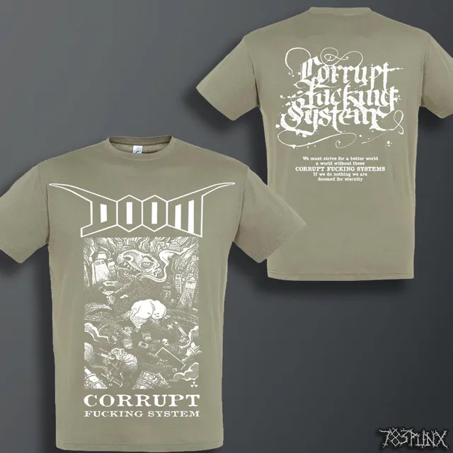 doom-corrupt-fucking-system-t-shirt-kaki-taille-l image 1