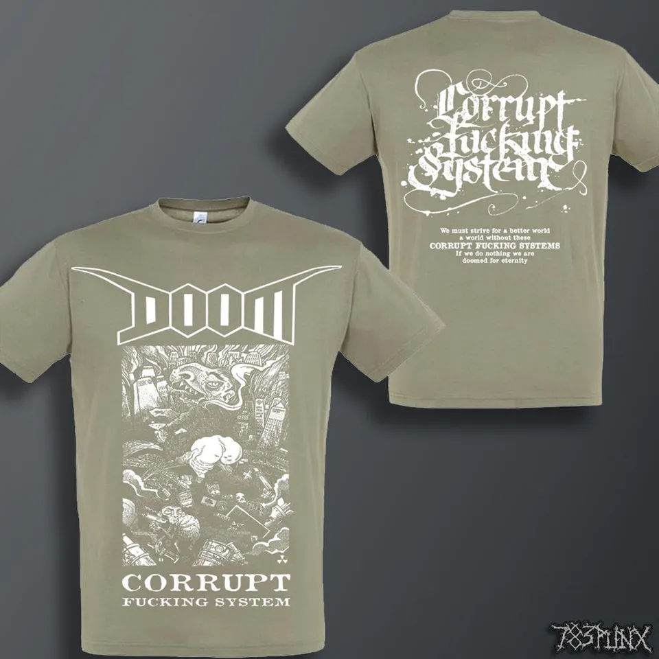 doom-corrupt-fucking-system-t-shirt-kaki-taille-l image 1