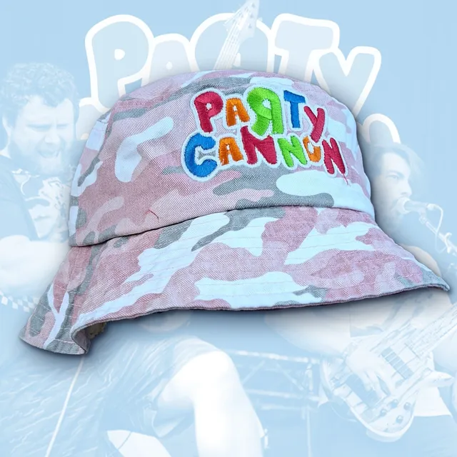 party-cannon-logo-bucket-hat-camo-rose-phosphorescent image 1
