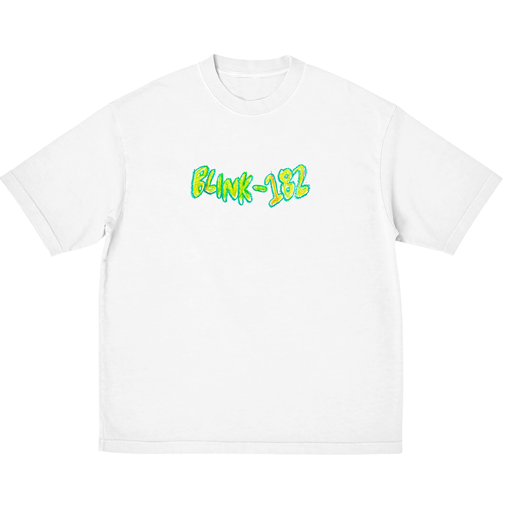 blink-182-one-more-time-smiley-sketch-t-shirt-blanc image 1